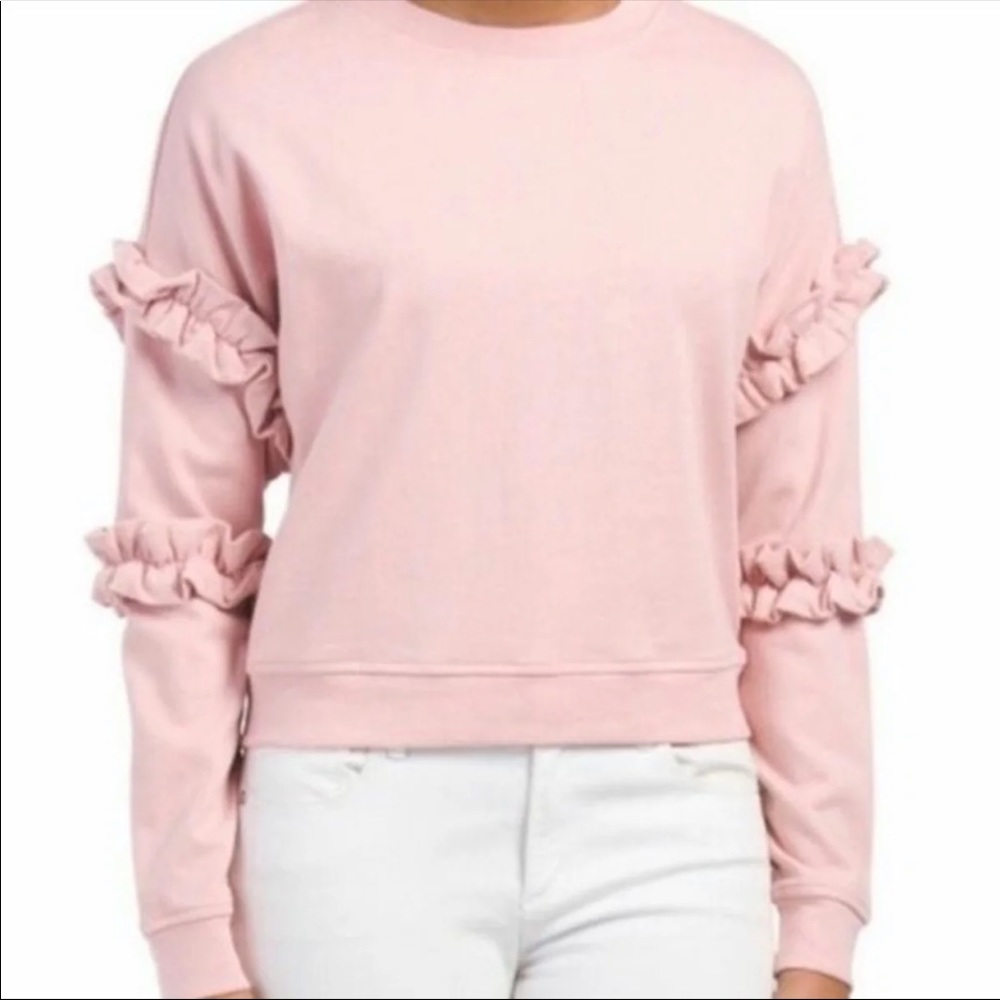 For The Republic Ruffle Crewneck Sweater